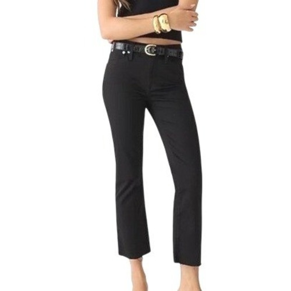 J.Crew 9" Demi Boot Crop Jeans In Stay Black wash‎ Size 32